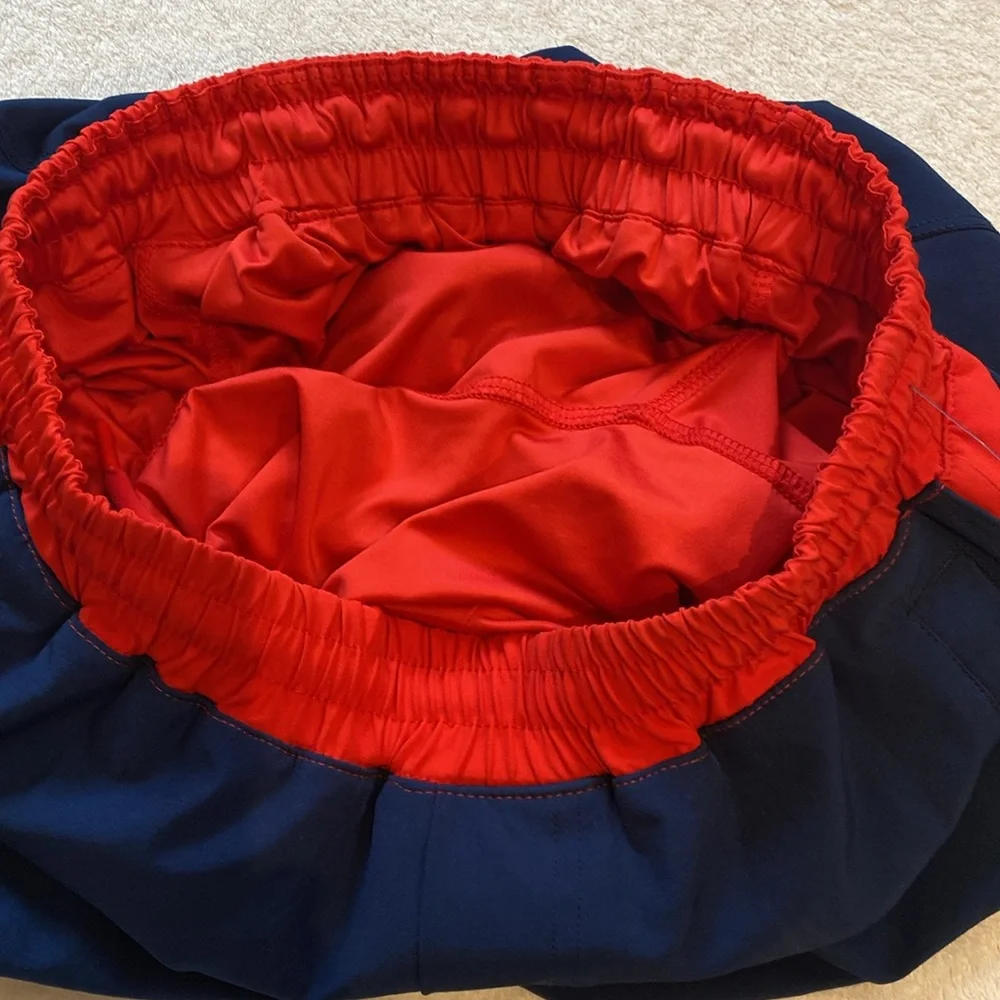 Freeballers The Show Stopper navy/red athletic performance shorts inner liner S